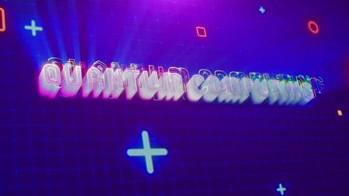Dynamic Quantum Computing Neon Title Animation