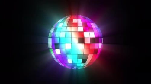 Seamless Looping Disco Ball with Flashing Colorful Lights