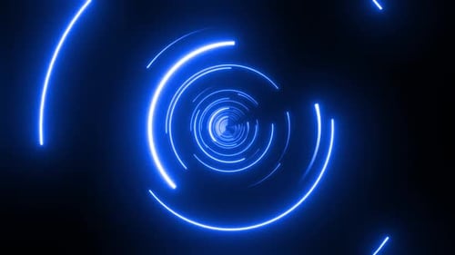 Dynamic blue light tunnel design with modern digital technology concept