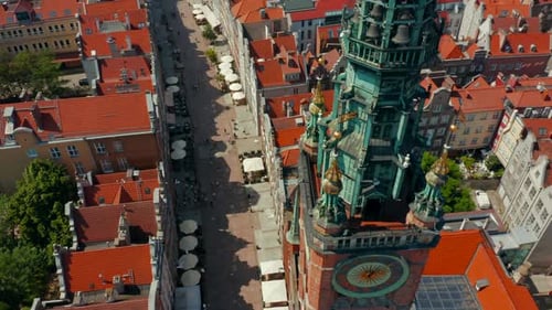 Gdansk Poland Old Town Aerial View