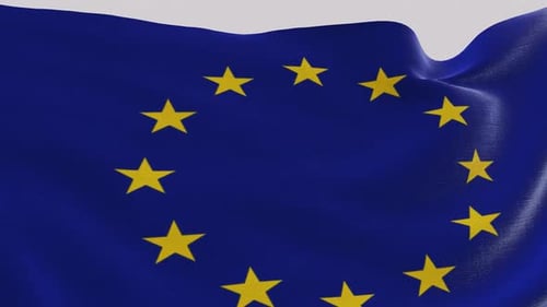 European Union Flag Waving Seamless Loop Animation