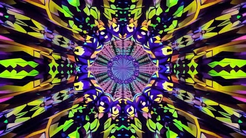 Boucle de tunnel graphique en mouvement 3D kaléidoscopique abstraite avec Vi