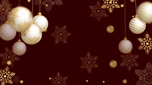 Elegant Christmas Background with Ornaments and Snowflakes