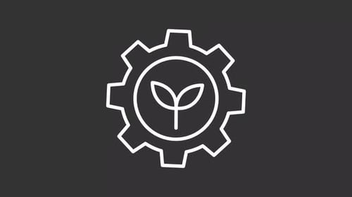 Sustainable technology white line animation