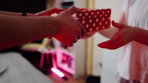 Gift Giving Moment Close Up