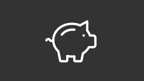 Icono de interfaz de usuario de línea blanca de ahorro animado