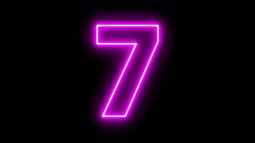 Glowing Neon Number 7 Animation