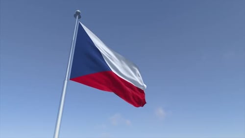 Realistic Waving Flag of the Czech Republic Loop