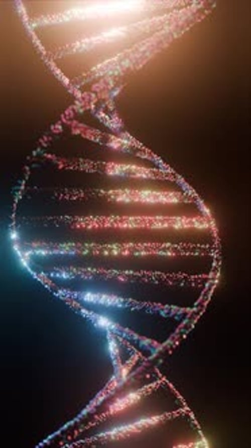 Futuristic Glowing DNA Helix Loop Animation