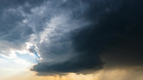 Dramatic Clouds Time-Lapse During Sunset