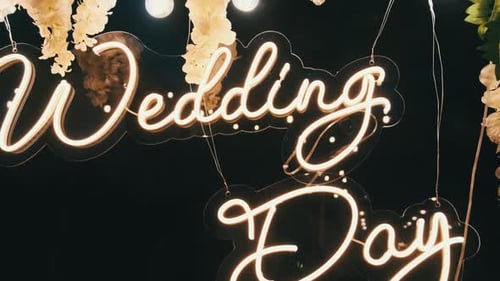 Glowing Wedding Day Neon Sign Decoration