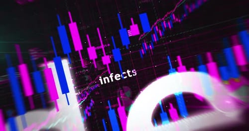 Virus infections charts and graphs diagram fast zoom loop