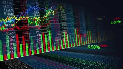 Wall Street Stock Market K Line And Volume Chart
