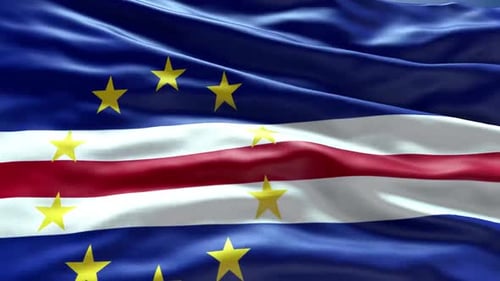 Cape Verde Flag Waving Seamless Loop Animation