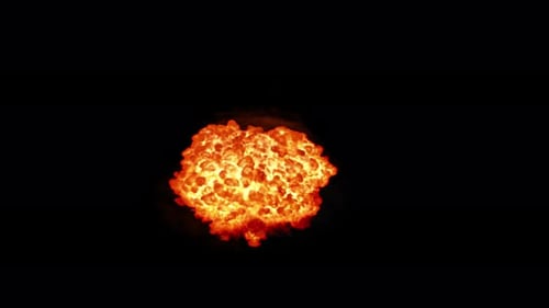 Vue de haut en bas de l'explosion d'une bombe atomique nucléaire