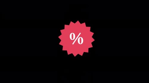 Animated Red Discount Percentage Badge Reveal