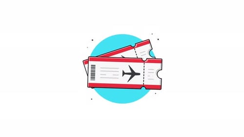 4K Plane Ticket Animation Video