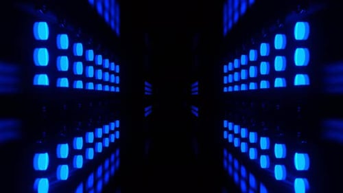 Orange And Blue Flashing Neon Technochannel Background VJ Loop In 4K