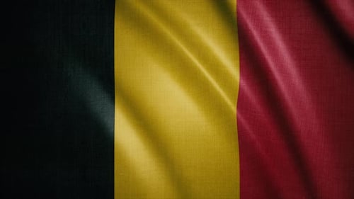 Realistic Waving Belgium Flag Animation