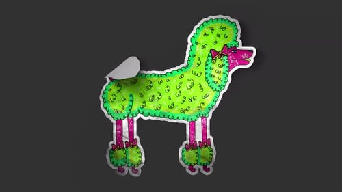 Sketchy Hand-Drawn Poodle Paper Tear Reveal Animation
