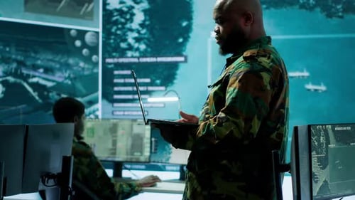Military Team Manages Cybersecurity Operations in a High Tech Control Center