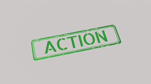 Modern Animated Action Stamp with Green Ink