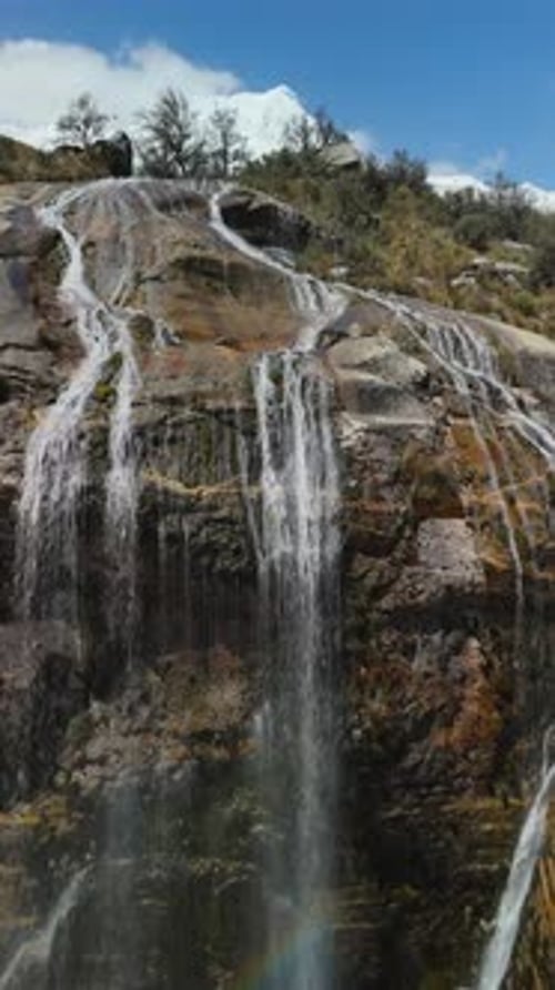 Aerial of Waterfall near Lagoon 513, Vertical Ascent