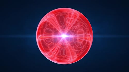 Pulsating Red Energy Sphere with Abstract Plasma Core
