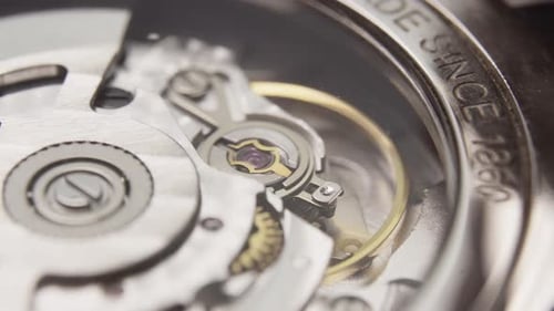 Extreme Close Up of a Watch Mechanism