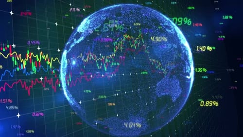 Background of Stock And Financial Market Technology Charts