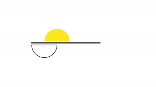 Flat Design Sunrise Sunset Line Transition
