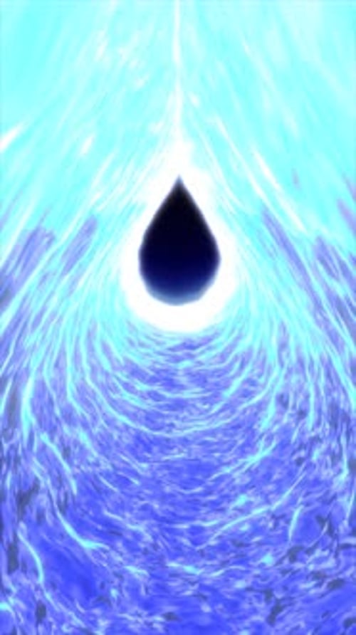 Radiant water vortex with a glowing center and reflective blue waves