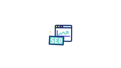 Flat Design SEO Analytics Graph Icon Animation