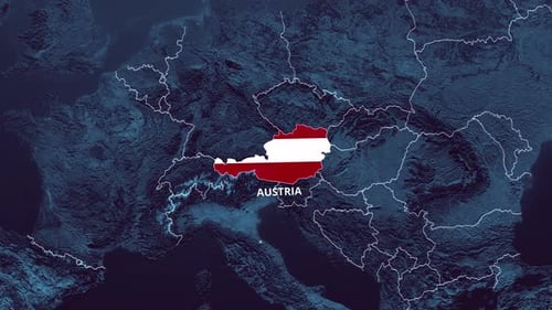 Austria Map And Flag 4K