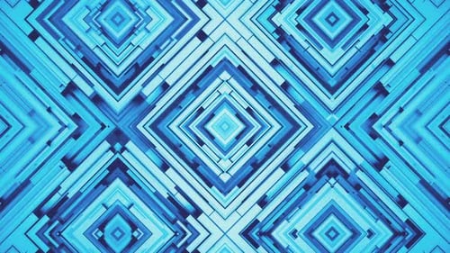 Rhombus - Blue Dynamic Geometric Pattern