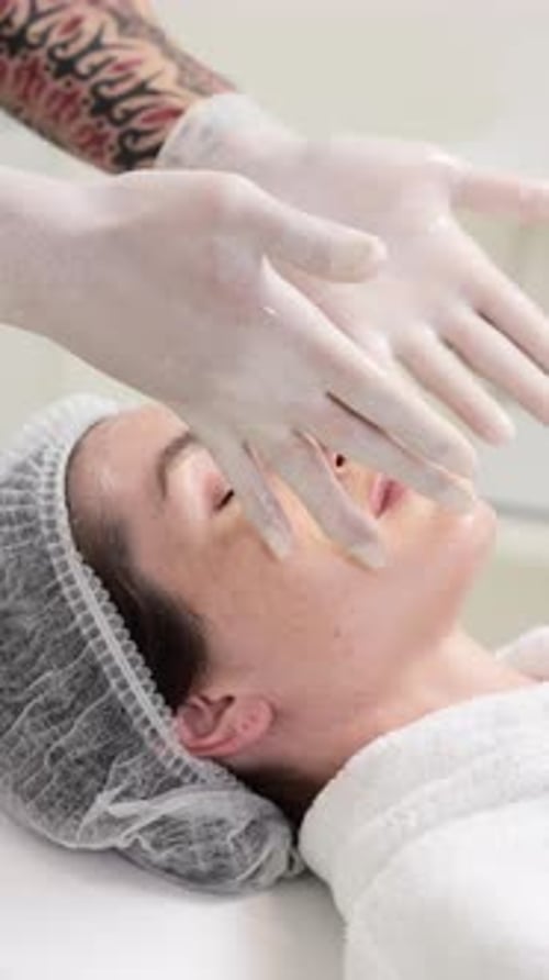Relaxing Facial Treatment at a Spa with Skilled Technician in a Serene Environment