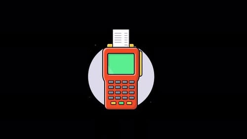 POS Machine. Payment Concept Animation Video - Transparent