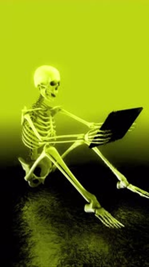 Animated Glowing Skeleton Using Digital Tablet