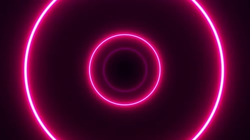 Neon Circle Pink Tunnel Background