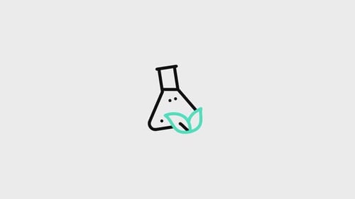 Eco-Friendly Lab Flask Line Art Animation
