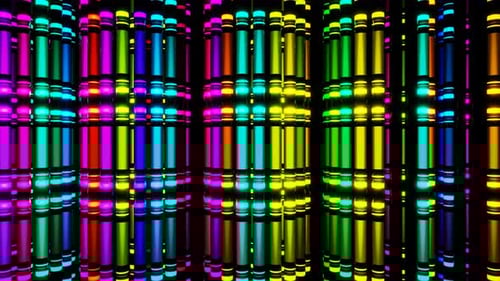 Poles Made of Rotating Neon Lamps