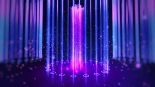 Futuristic Abstract Neon Light Beams Loop Background