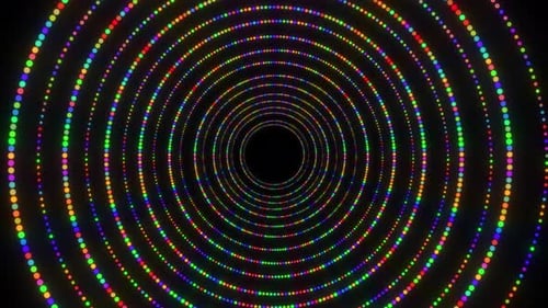 Digital Light Glowing Animation. Abstract Vj Loop Light Animation. Circle Light Moving Randomly