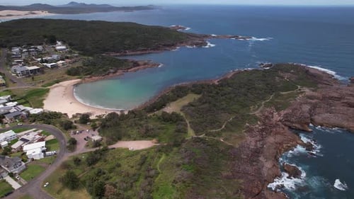 Tranquil Scenery At Boat Harbour Beach In Australia - Drone Shot
