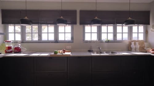 Bright Modern Kitchen Interior with Sunlight