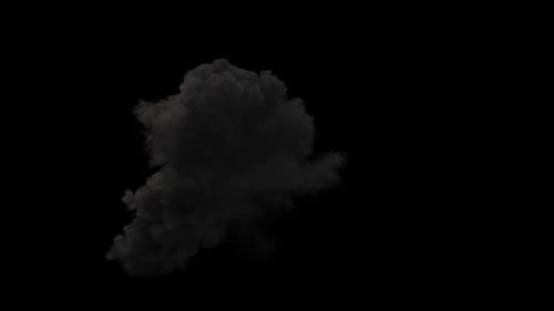 Dark Ominous Smoke Cloud Element with Alpha