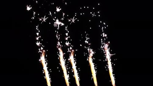 Bright Sparklers Glimmering in the Dark Night