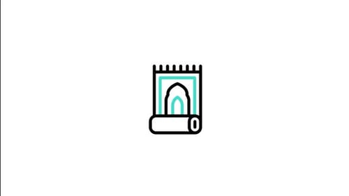 Animated Prayer Mat Icon Line Art Reveal