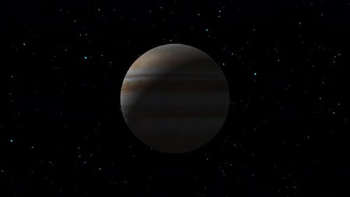 3D-Objekt mit ständig rotierendem Jupiter-Planet und 4K-Video