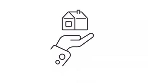 Animated Hand Holding House Icon